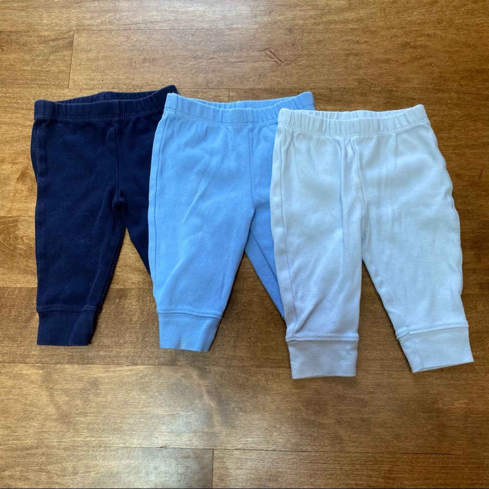 Set of 3 Koala Baby light blue dark blue 0-3m elastic leggings joggers